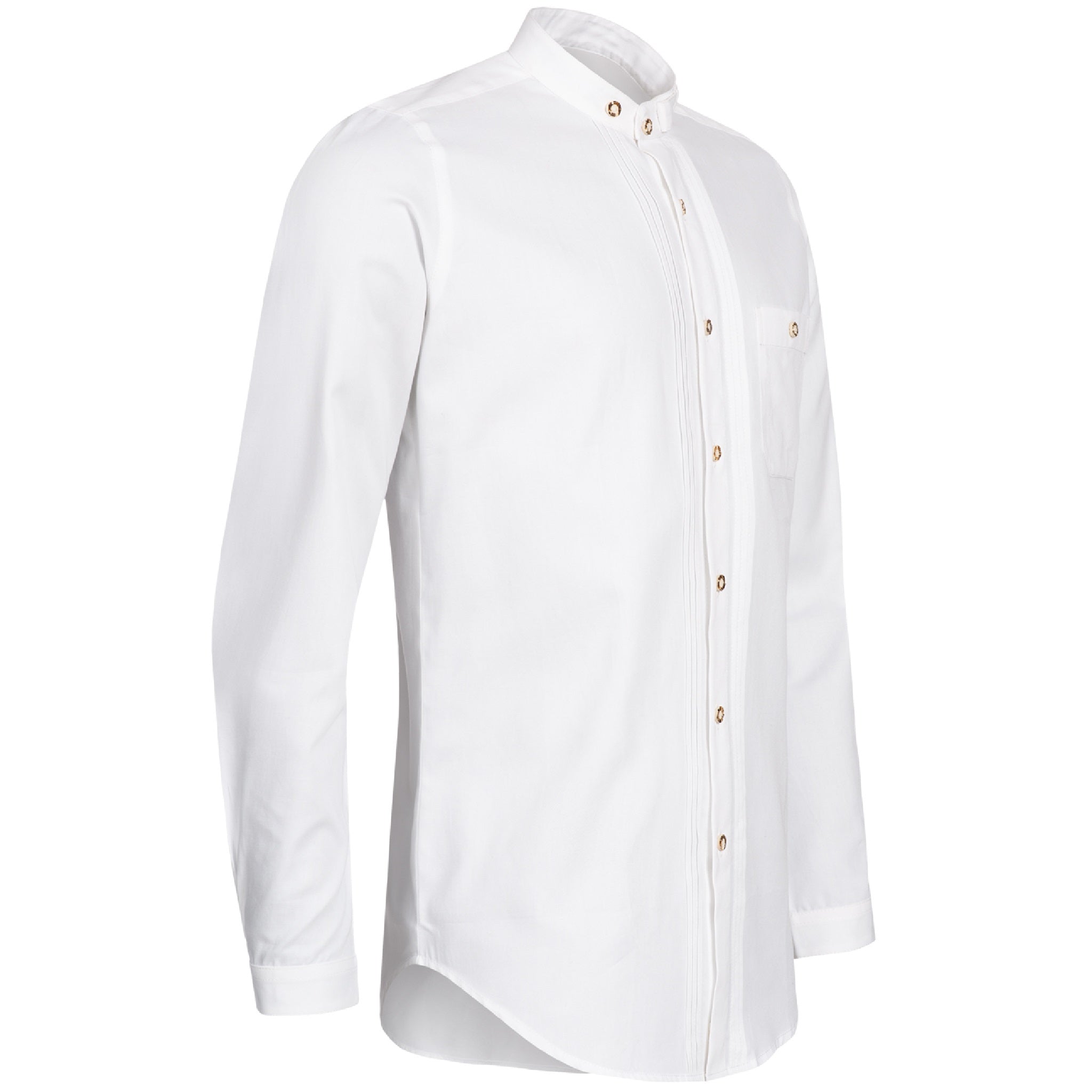 Stockerpoint Trachtenhemd OC-Fredi | Weiss mit Stehkragen| Regular Fit
