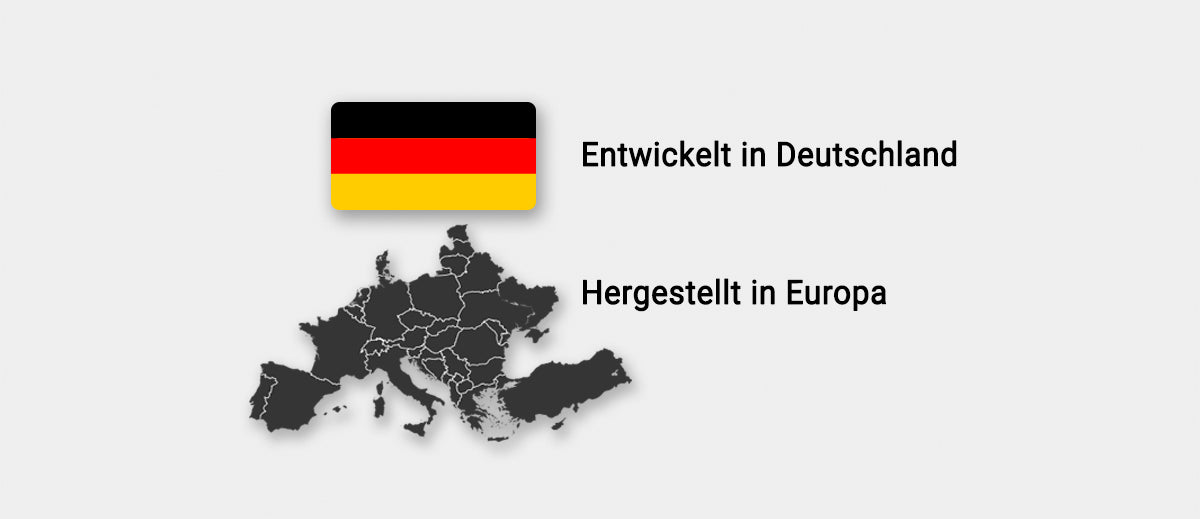 Deutschlandflagge und Europa für unsere Produktionsstätten