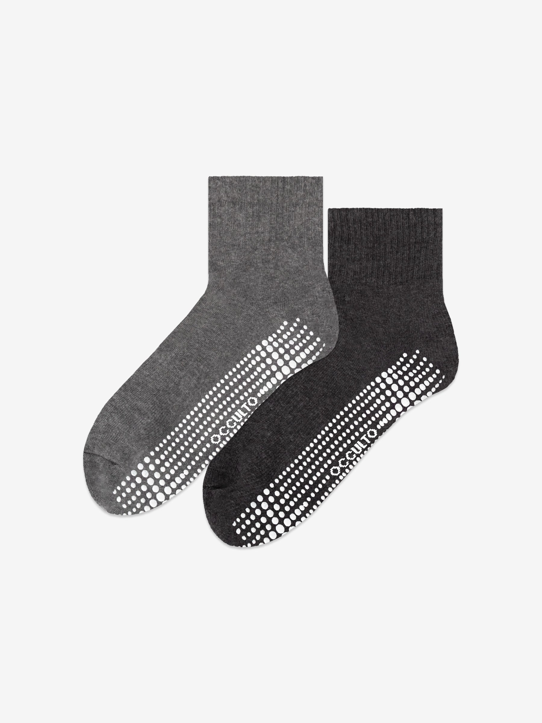 Occulto Lot De 2-4 Chaussettes Antidérapantes Homme Modèle Andi - Chaussettes Douillettes Avec Semelle Rembourrée