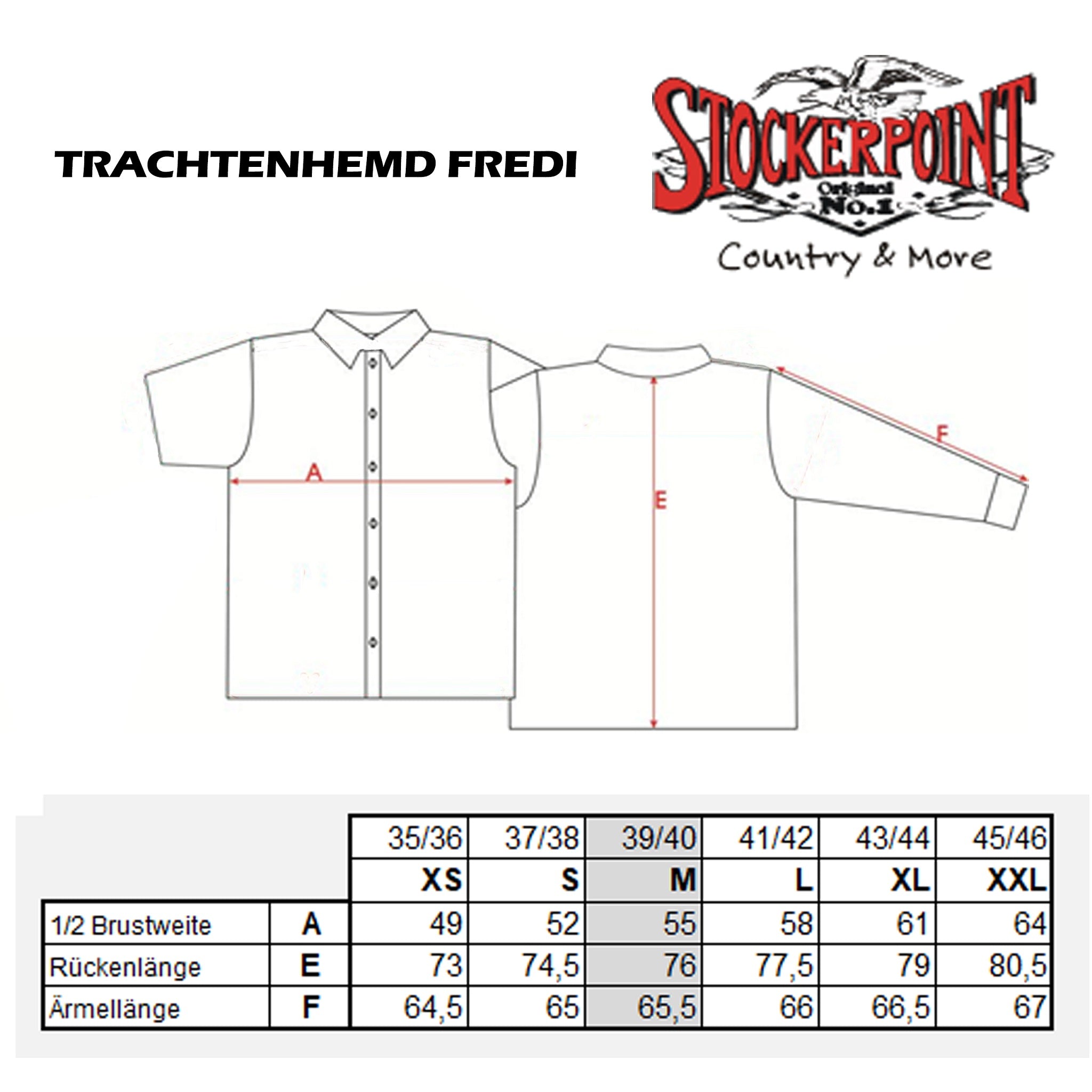 Stockerpoint Trachtenhemd OC-Fredi | Weiss mit Stehkragen| Regular Fit