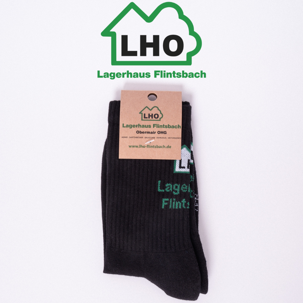 Lagerhaus Flintsbach - Robuste schwarze Tennissocken mit Logo