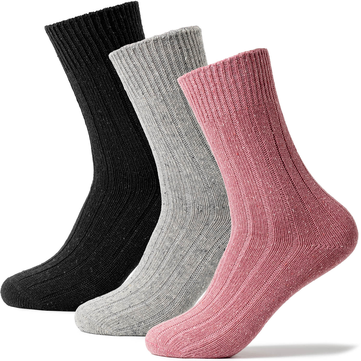 Damen Warme Wollsocken 3er Pack (Modell: Leni)