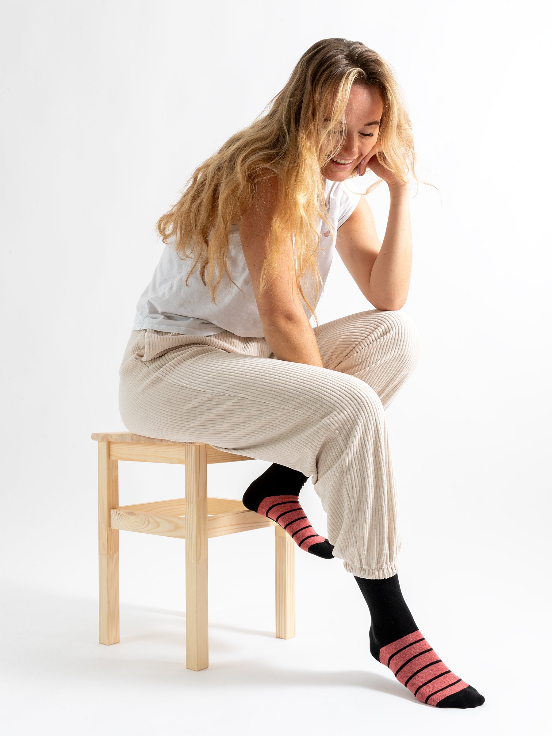 Baumwollsocken gestreift