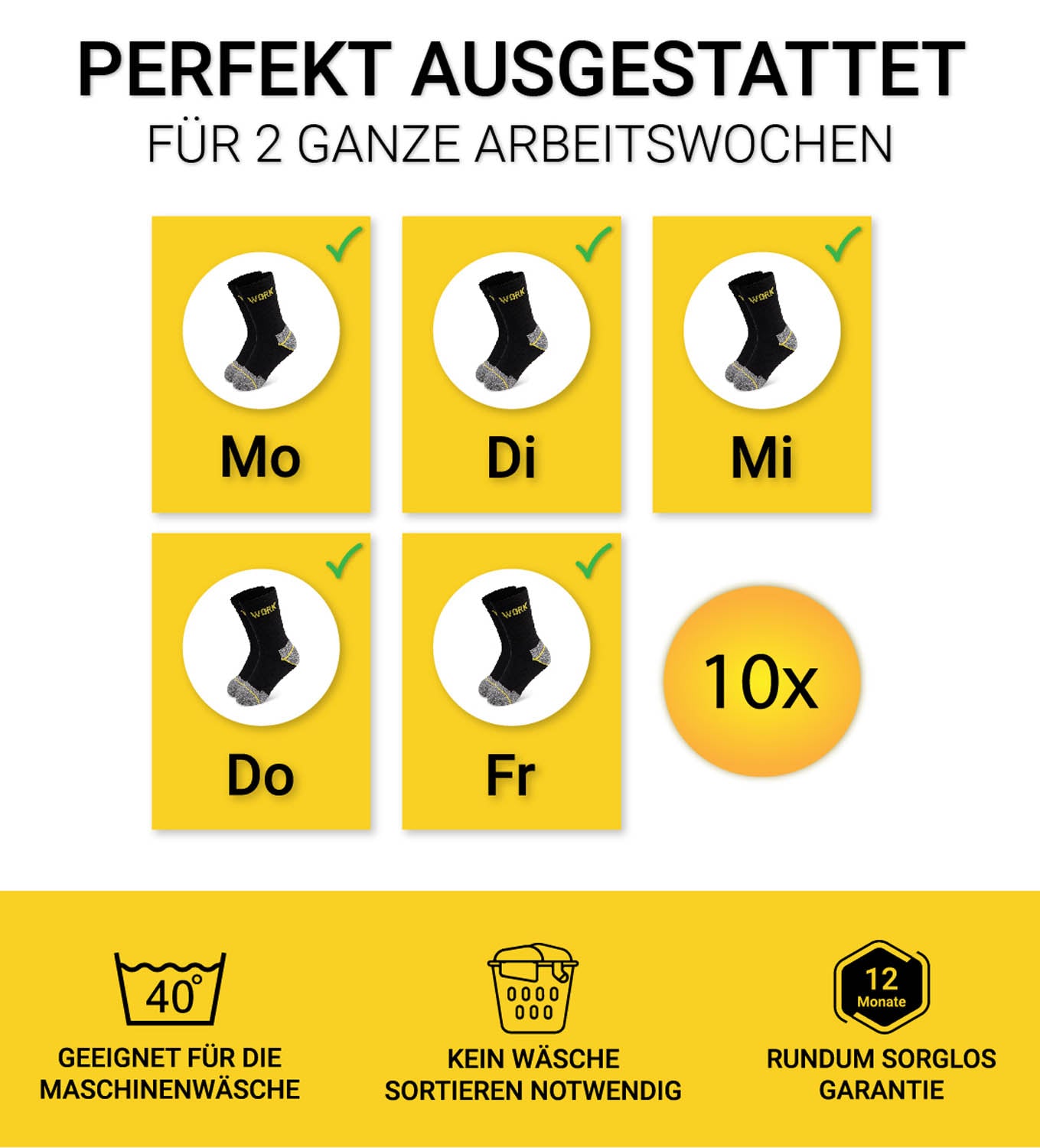 Herren Arbeitssocken 10er Pack (Modell: Karl)